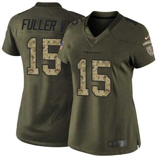 Women's Nike Houston Texans #15 Will Fuller V Green Stitched NFL Limited Salute to Service Jersey