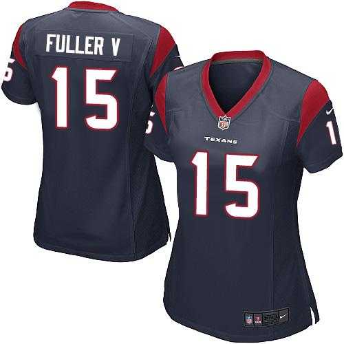 Women's Nike Houston Texans #15 Will Fuller V Navy Blue Team Color Stitched NFL Elite Jersey