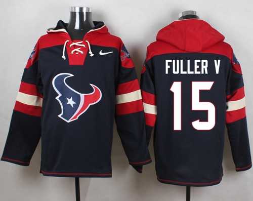 Nike Houston Texans #15 Will Fuller V Navy Blue Player Pullover Hoodie