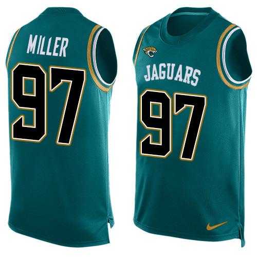 Nike Jacksonville Jaguars #97 Roy Miller Teal Green Team Color Men's Stitched NFL Limited Tank Top Jersey