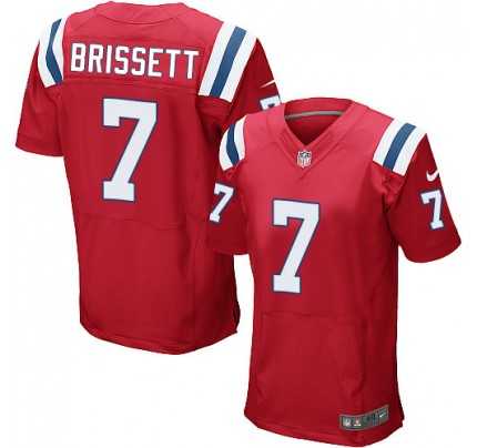 Men's Nike New England Patriots #7 Jacoby Brissett Elite Red Alternate NFL Jersey