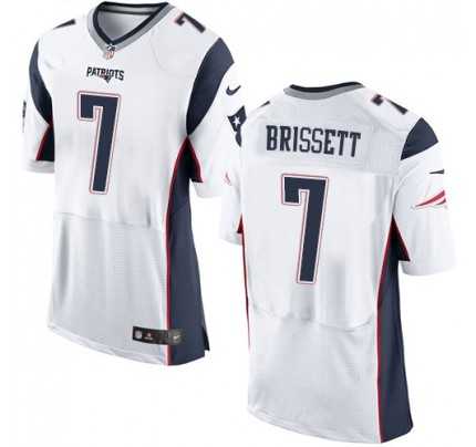 Men's Nike New England Patriots #7 Jacoby Brissett White Elite NFL Jersey