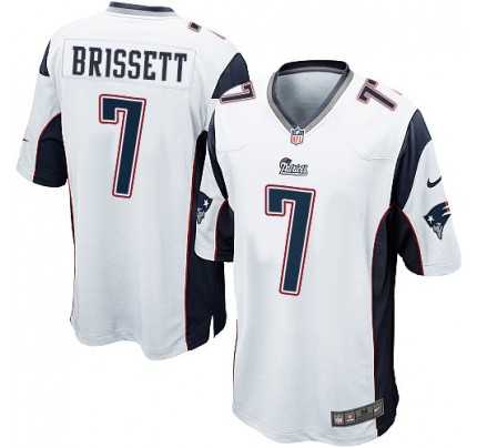 Men's Nike New England Patriots #7 Jacoby Brissett Game White NFL Jersey