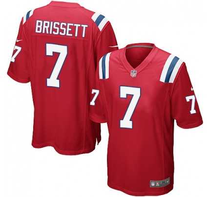 Men's Nike New England Patriots #7 Jacoby Brissett Red Game Alternate NFL Jersey