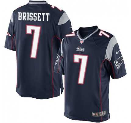 Men's Nike New England Patriots #7 Jacoby Brissett Limited Navy Blue Team Color NFL Jersey