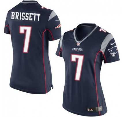 Women's Nike New England Patriots #7 Jacoby Brissett Elite Navy Blue Team Color NFL Jersey