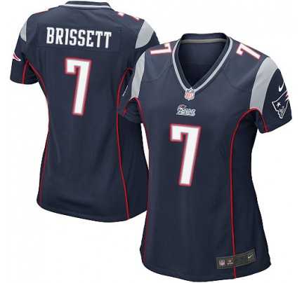 Women's Nike New England Patriots #7 Jacoby Brissett Game Navy Blue Team Color NFL Jersey