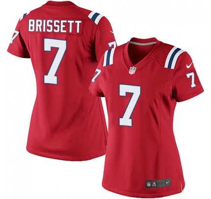 Women's Nike New England Patriots #7 Jacoby Brissett Limited Red Alternate NFL Jersey