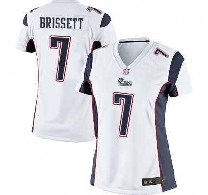 Women's Nike New England Patriots #7 Jacoby Brissett Limited White NFL Jersey