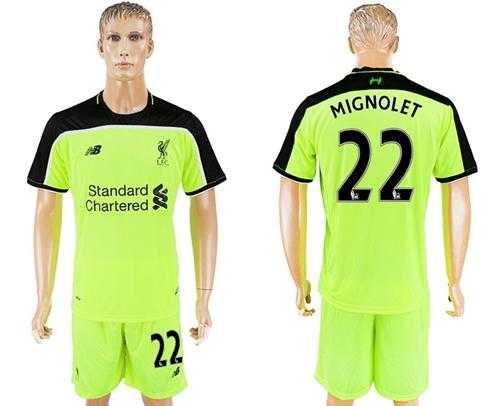 Liverpool #22 Mignolet Sec Away Soccer Club Jersey