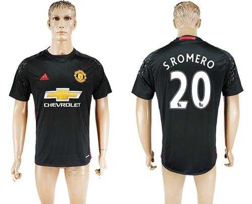 Manchester United #20 Sromero Black Goalkeeper Soccer Club Jersey