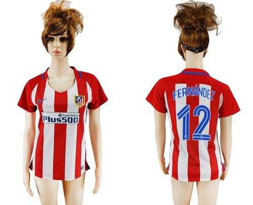 Women's Atletico Madrid #12 Fernandez Home Soccer Club Jersey