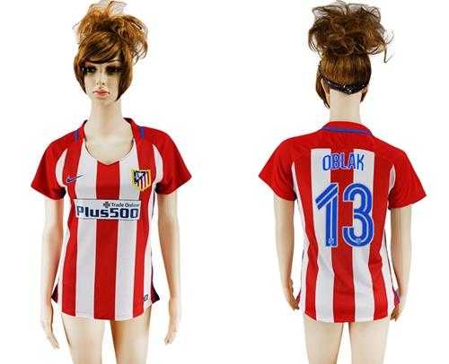 Women's Atletico Madrid #13 Oblak Home Soccer Club Jersey