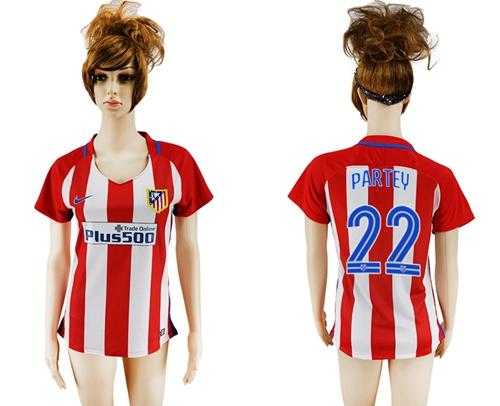 Women's Atletico Madrid #22 Partey Home Soccer Club Jersey