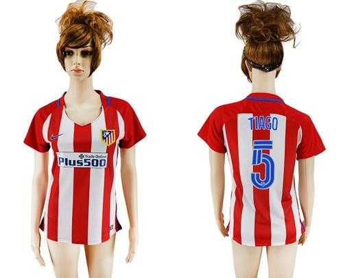 Women's Atletico Madrid #5 Tiago Home Soccer Club Jersey