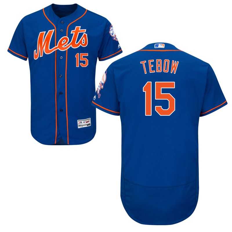 New York Mets Tim Tebow #15 Alternate Royal Flexbase Collection MLB Jersey