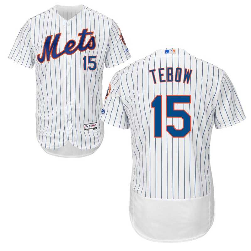 New York Mets Tim Tebow #15 Home White Flexbase Collection MLB Jersey