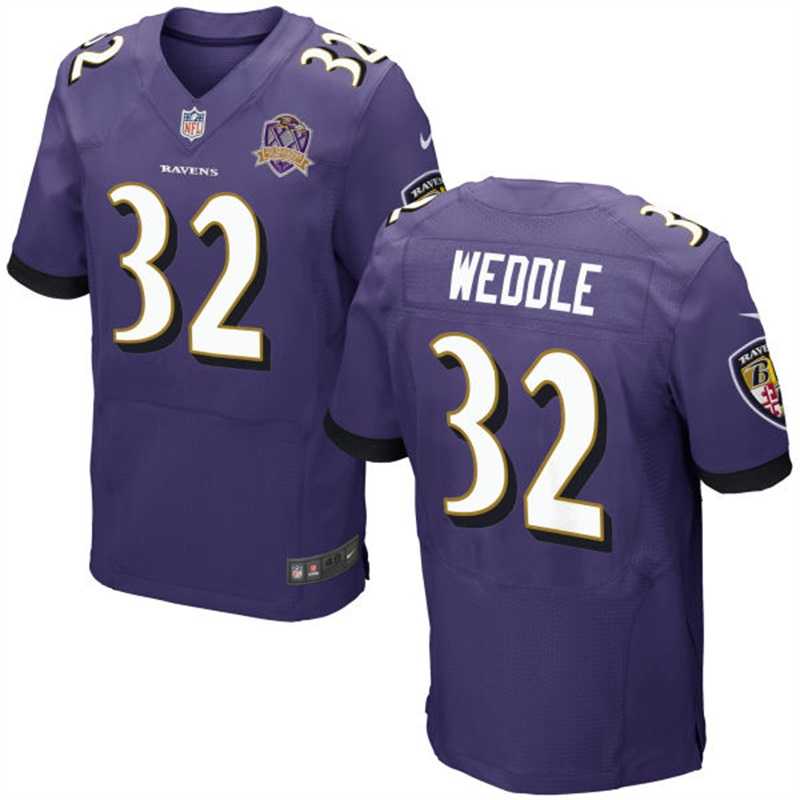 Nike Baltimore Ravens #32 Eric Weddle Purple Men's Stitched NFL New Elite Jersey