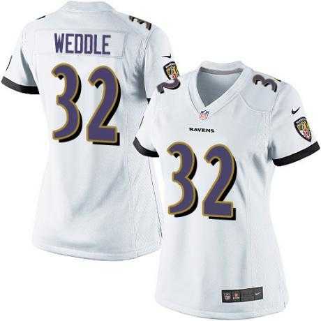 Women Nike Ravens #32 Eric Weddle White Stitched NFL New Elite Jersey
