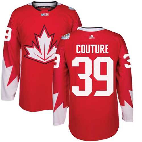 Team CA. #39 Logan Couture Red 2016 World Cup Stitched NHL Jersey