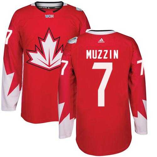 Team CA. #7 Jake Muzzin Red 2016 World Cup Stitched NHL Jersey