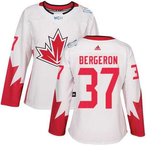 Women's Team Canada #37 Patrice Bergeron White 2016 World Cup Stitched NHL Jersey