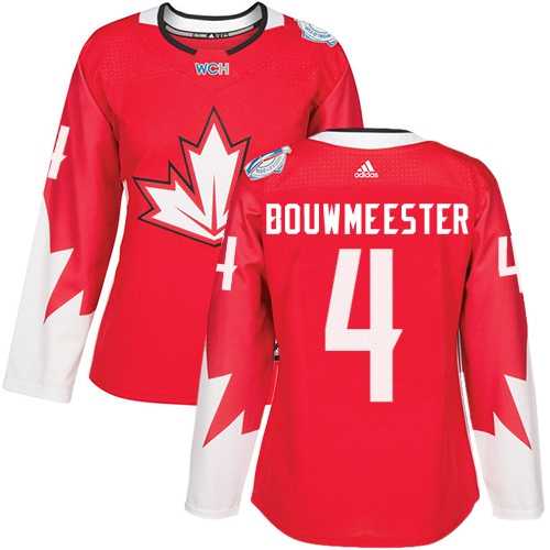 Women's Team Canada #4 Jay Bouwmeester Red 2016 World Cup Stitched NHL Jersey
