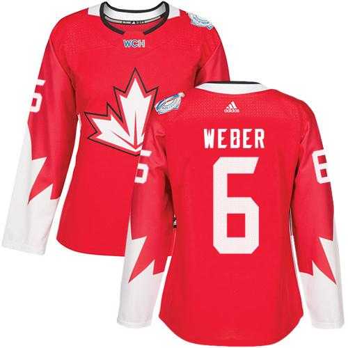 Women's Team Canada #6 Shea Weber Red 2016 World Cup Stitched NHL Jersey