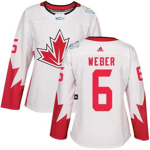 Women's Team Canada #6 Shea Weber White 2016 World Cup Stitched NHL Jersey
