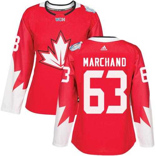 Women's Team Canada #63 Brad Marchand Red 2016 World Cup Stitched NHL Jersey