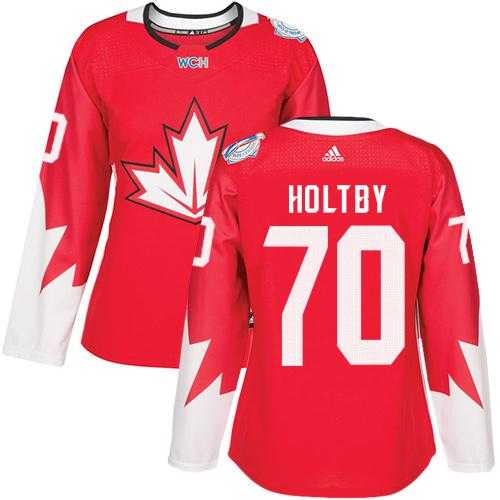 Women's Team Canada #70 Braden Holtby Red 2016 World Cup Stitched NHL Jersey