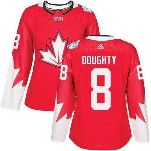 Women's Team Canada #8 Drew Doughty Red 2016 World Cup Stitched NHL Jersey