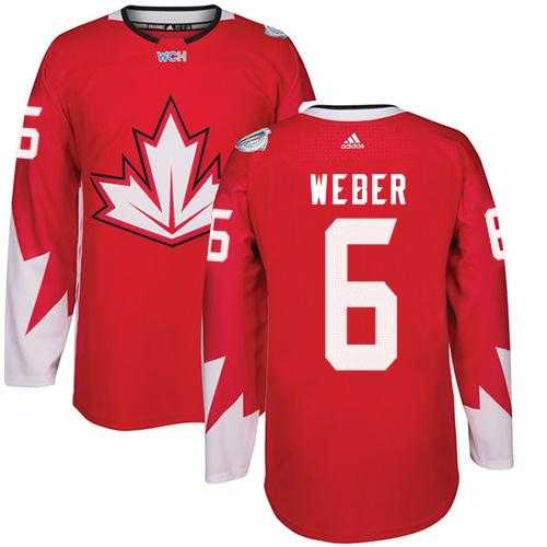 Youth Team Canada #6 Shea Weber Red 2016 World Cup Stitched NHL Jersey
