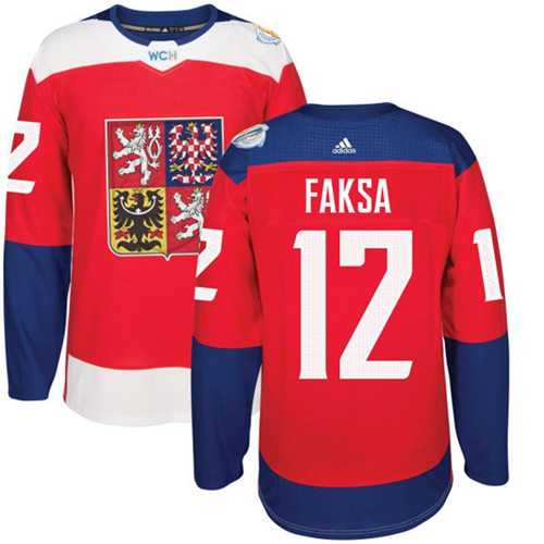 Team Czech Republic #12 Radek Faksa Red 2016 World Cup Stitched NHL Jersey