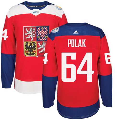 Team Czech Republic #64 Roman Polak Red 2016 World Cup Stitched NHL Jersey