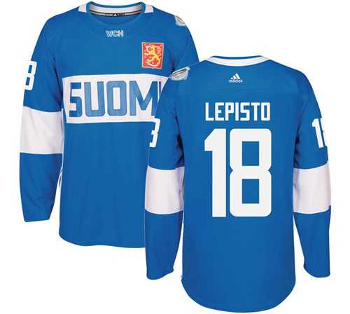 Team Finland #18 Sami Lepisto Blue 2016 World Cup Stitched NHL Jersey