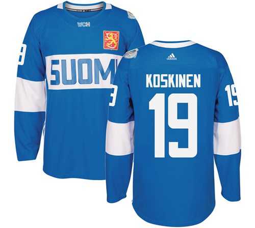Team Finland #19 Mikko Koskinen Blue 2016 World Cup Stitched NHL Jersey