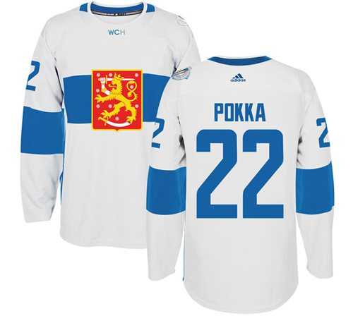 Team Finland #22 Ville Pokka White 2016 World Cup Stitched NHL Jersey