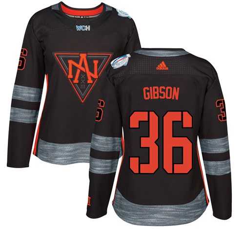 Women's Team North America #36 John Gibson Black 2016 World Cup Stitched NHL Jersey