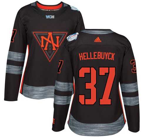 Women's Team North America #37 Connor Hellebuyck Black 2016 World Cup Stitched NHL Jersey