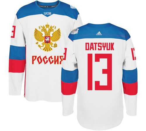 Team Russia #13 Pavel Datsyuk White 2016 World Cup Stitched NHL Jersey