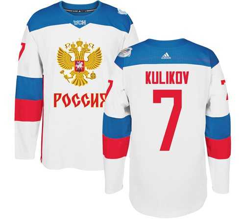 Team Russia #7 Dmitri Kulikov White 2016 World Cup Stitched NHL Jersey