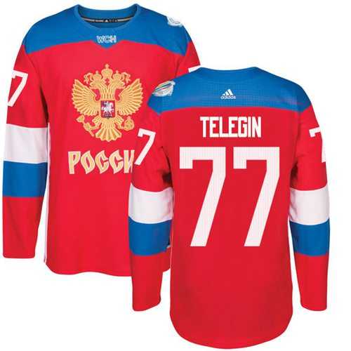 Team Russia #77 Ivan Telegin Red 2016 World Cup Stitched NHL Jersey