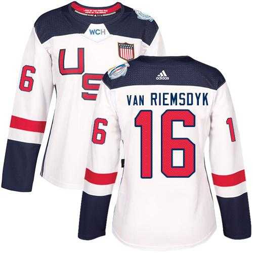 Women's Team USA #16 James van Riemsdyk White 2016 World Cup Stitched NHL Jersey