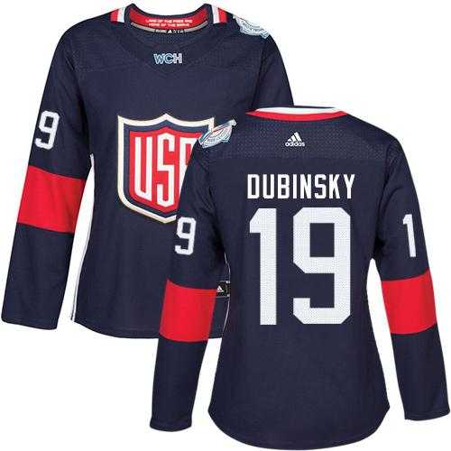 Women's Team USA #19 Brandon Dubinsky Navy Blue 2016 World Cup Stitched NHL Jersey