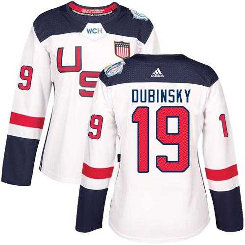 Women's Team USA #19 Brandon Dubinsky White 2016 World Cup Stitched NHL Jersey