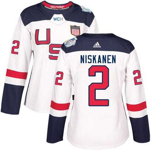Women's Team USA #2 Matt Niskanen White 2016 World Cup Stitched NHL Jersey