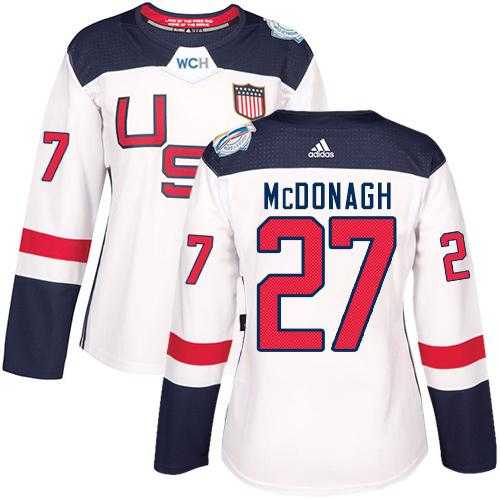 Women's Team USA #27 Ryan McDonagh White 2016 World Cup Stitched NHL Jersey