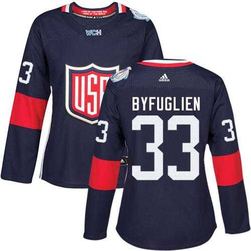 Women's Team USA #33 Dustin Byfuglien Navy Blue 2016 World Cup Stitched NHL Jersey