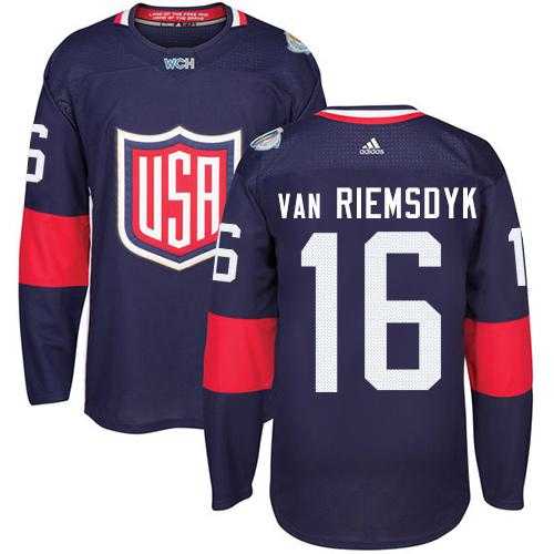 Youth Team USA #16 James van Riemsdyk Navy Blue 2016 World Cup Stitched NHL Jersey
